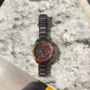 Fossil Dark Red Metal Watch